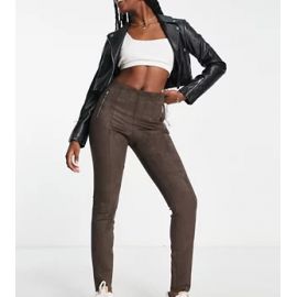 Vero Moda faux suede leggings in brown