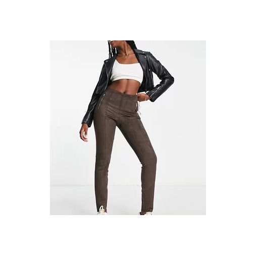 Vero Moda faux suede leggings in brown