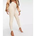 ASOS DESIGN Hourglass high waist skinny pant in faux suede in taupe