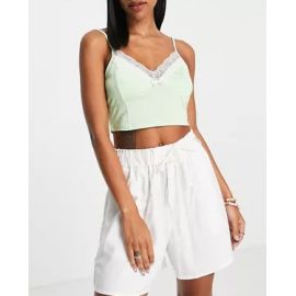 Urban Revivo drawstring waist shorts in white