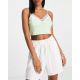 Urban Revivo drawstring waist shorts in white