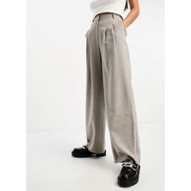 Miss Selfridge wide leg tailored trouser in warm grey